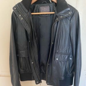 Coke Haan Women’s Leather Jacket, Black, size L